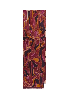 MALIPARMI floral-print fringed scarf - Purple