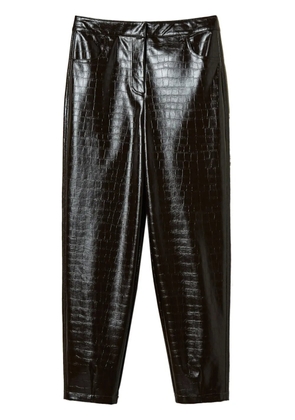 TWINSET crocodile-effect faux leather trousers - Brown