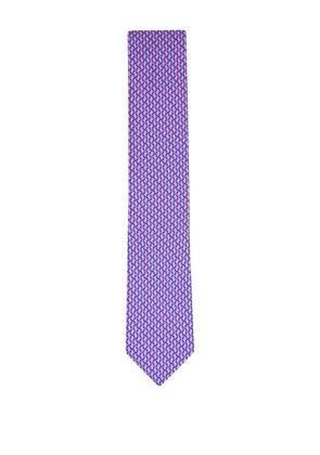 Canali geometric-pattern silk tie - Pink