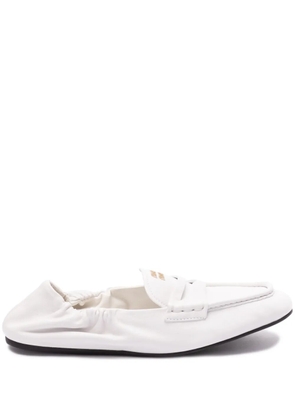 Miu Miu logo penny loafers - White
