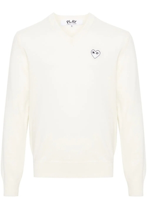Comme Des Garçons Play heart-patch wool jumper - Neutrals