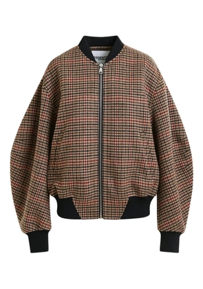 Essentiel Antwerp check-pattern bomber jacket - Brown