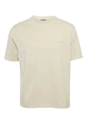 Emporio Armani Pre-Owned logo-patch T-shirt - Neutrals