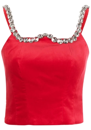 Vivetta crystal-embellished cropped tank top - Red