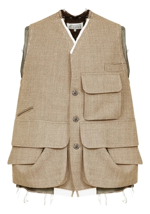 Maison Margiela cargo wool vest - Neutrals