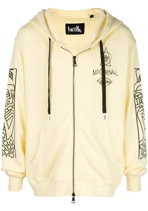 Haculla Guy And His Gun zip front hoodie - White