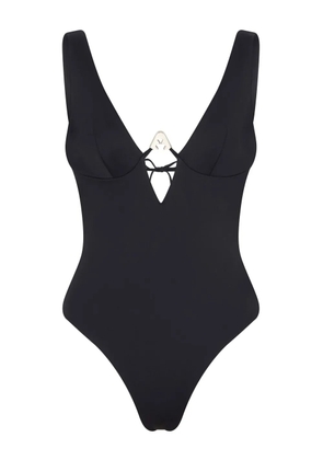 Let's Swim Shark Logo swimsuit - Black