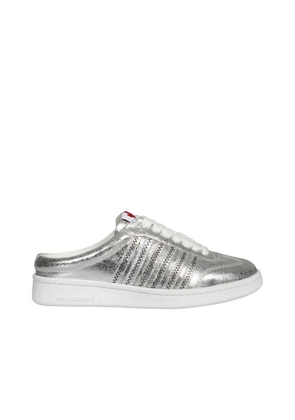 Dsquared² Silver Calfskin Sneakers - EU35/US5