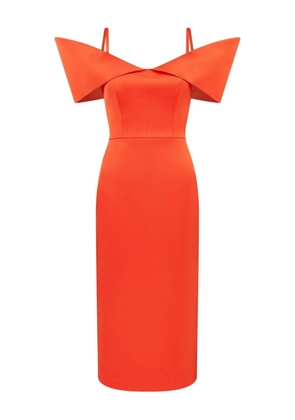 David Koma off-shoulder midi dress - Orange