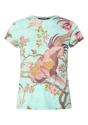 Roberto Cavalli bird-print short-sleeve T-shirt - Blue