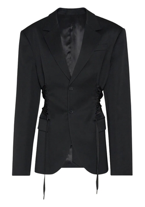 Jean Paul Gaultier lace-detail wool blazer - Black