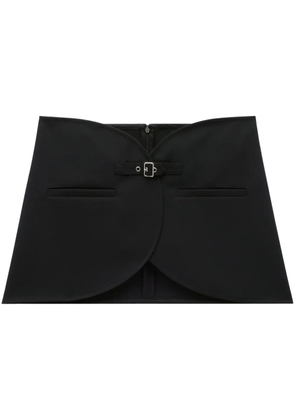 Courrèges Ellipse buckle-strap twill miniskirt - Black