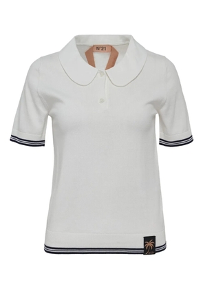Nº21 short-sleeve polo top - White