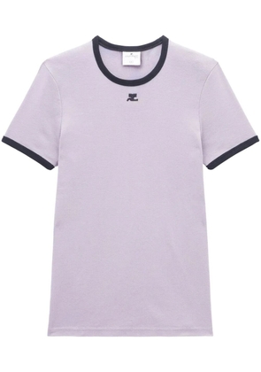 Courrèges logo-appliqué T-shirt - Grey