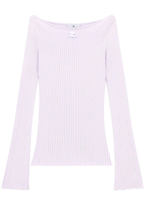 Courrèges boat-neck ribbed jumper - Purple