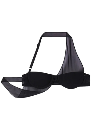 Courrèges undressed crepe cropped top - Black