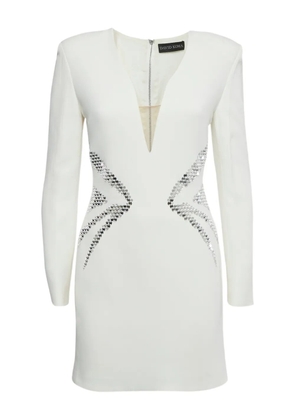David Koma mirror-embellishments mini dress - White