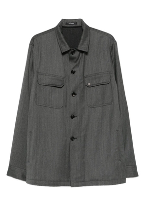 Tagliatore logo-appliqué shirt jacket - Grey