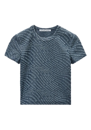 Alexander Wang logo-embossed short-sleeve top - Blue