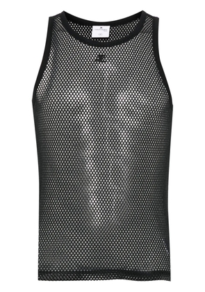 Courrèges logo-patch mesh top - Black