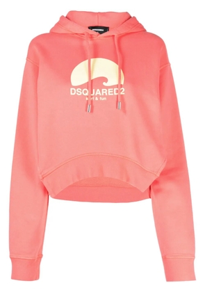 DSQUARED2 logo-print cotton hoodie - Pink
