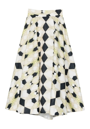 Gemy Maalouf geometric-print pleated skirt - Neutrals