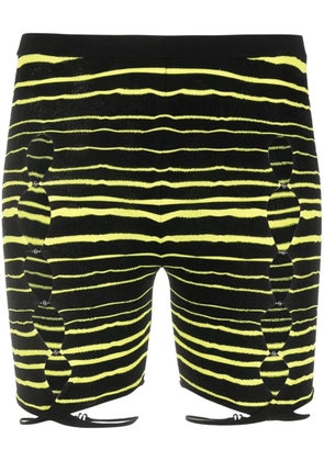 RUI striped cut-out shorts - Black