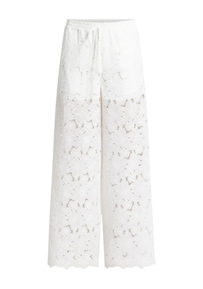 VASILIKI floral-lace trousers - White