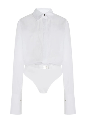 Brandon Maxwell Bradshaw belted shirt bodysuit - White