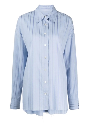 Goen.J metallic-threading striped shirt - Blue