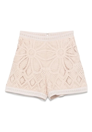 PatBO flower crochet-knit shorts - Neutrals