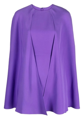 Valentino Garavani cape-style silk dress - Purple