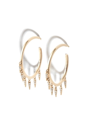 Sydney Evan 14kt yellow gold Fringe diamond hoop earrings