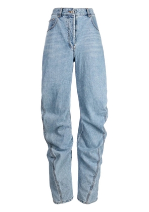 System logo-patch cotton flared jeans - Blue