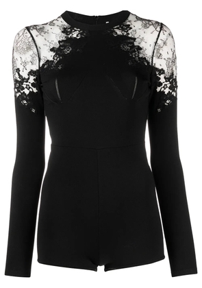 Valentino Garavani lace panelled playsuit - Black