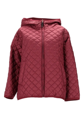 Max Mara quilted-hooded jacket - Red