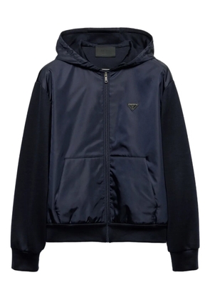Prada drawstring-hood zip-up jacket - Blue