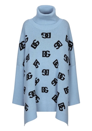 Dolce & Gabbana DNA logo embroidered coat - Blue