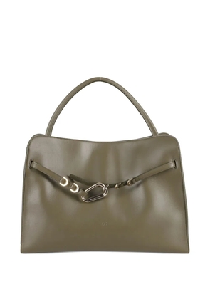 FRANCESCO BIASIA Always-On clasp-detail leather tote bag - Green