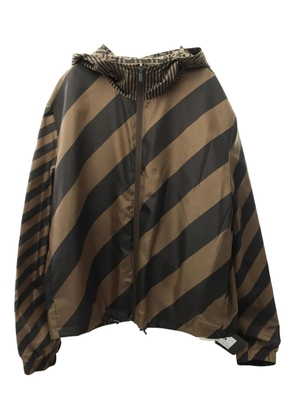 Fendi Pre-Owned zucca-print reversible hooded jacket - Brown