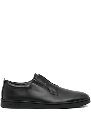 Ferragamo leather slip-on sneakers - Black