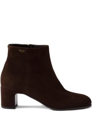 Prada 55mm side-zip leather boots - Brown
