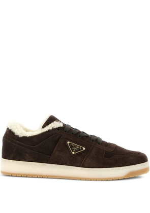Prada shearling suede sneakers - Brown