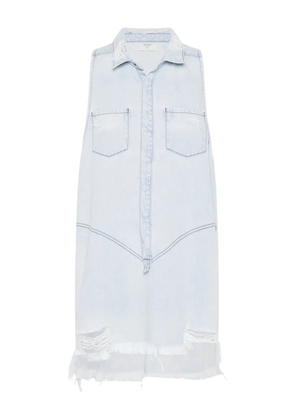 One Teaspoon frayed denim mini dress - Blue