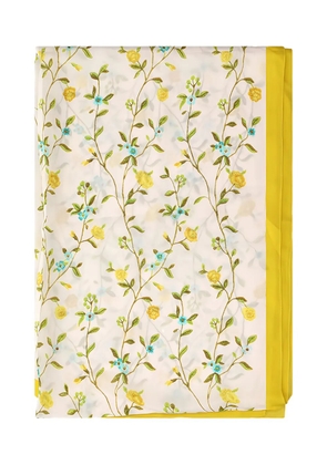 Longchamp floral-embroidered scarf - Neutrals