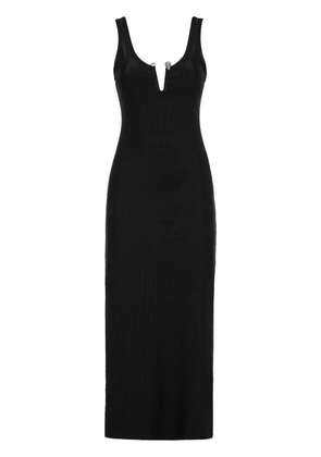 Philipp Plein metallic skull detail ribbed midi dress - Black