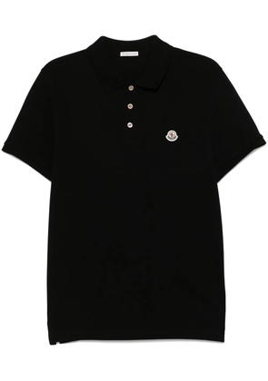 Moncler logo-patch cotton polo shirt - Black