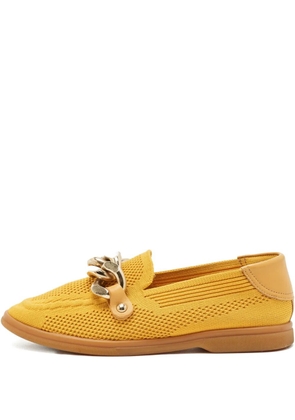Casadei Vintage chain-detail loafers - Yellow