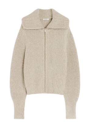 LEMAIRE ribbed zip-fastening cardigan - Neutrals