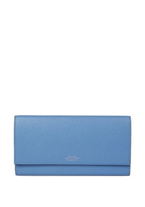 Smythson Marshall leather travel wallet - Blue